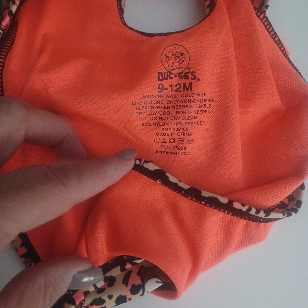 Buc-ee's 1pc Leopard Print Swimsuit Sz 9M 12M